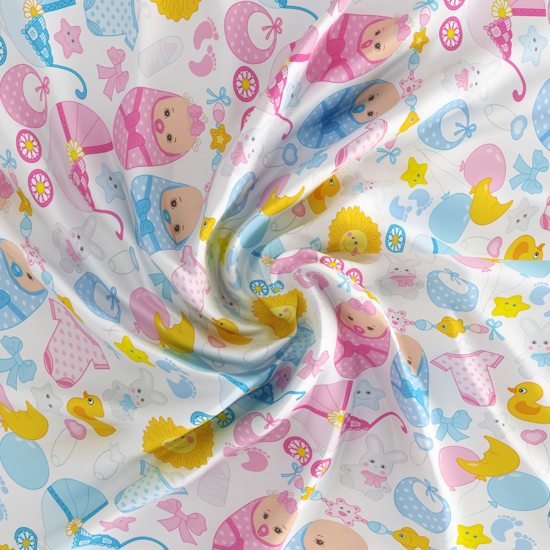 Baby Shower  Print Bed Sheet