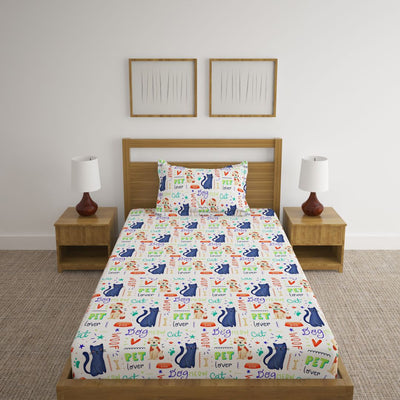 Pets Print Bed Sheet