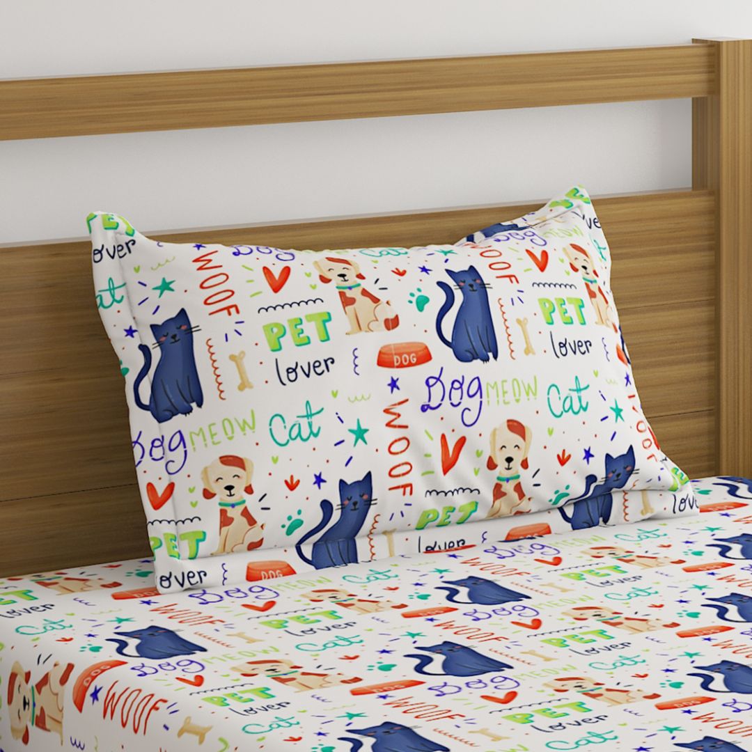 Pets Print Bed Sheet