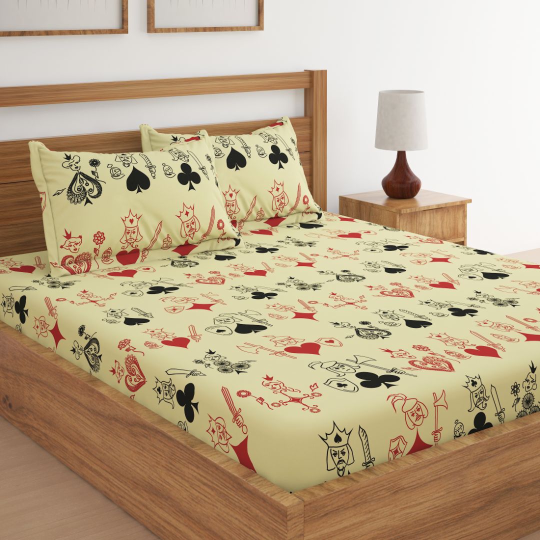 Playing Cards Print Bed Sheet