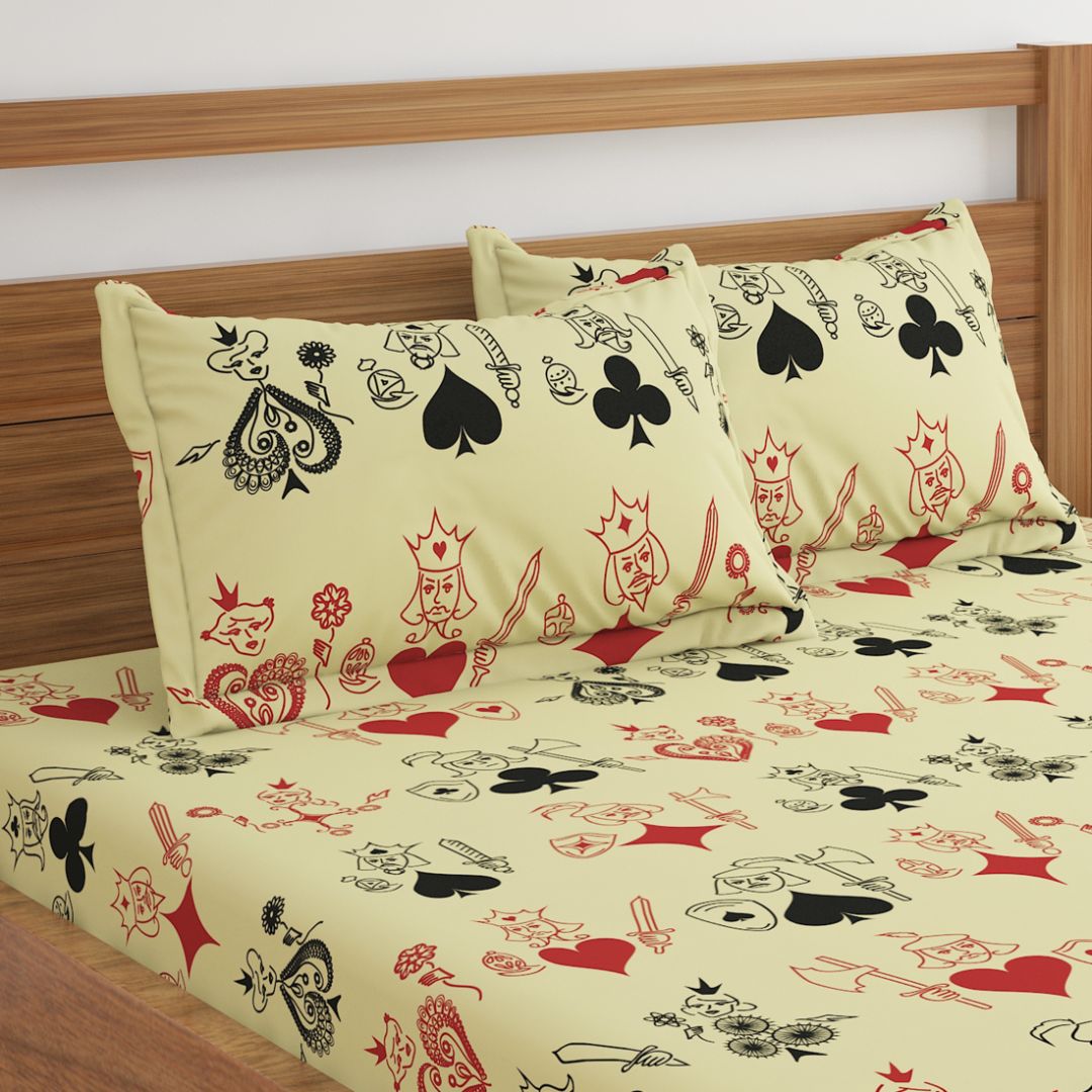 Playing Cards Print Bed Sheet