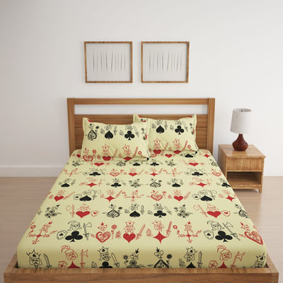 Playing Cards Print Bed Sheet