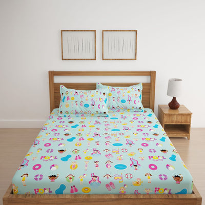 Pool Party Print Bed Sheet