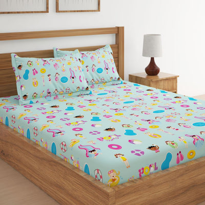 Pool Party Print Bed Sheet