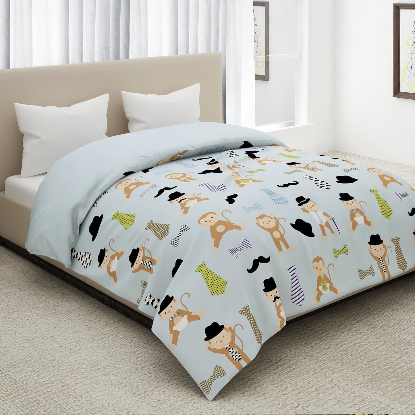 Monkey Cartoon Print Quilt