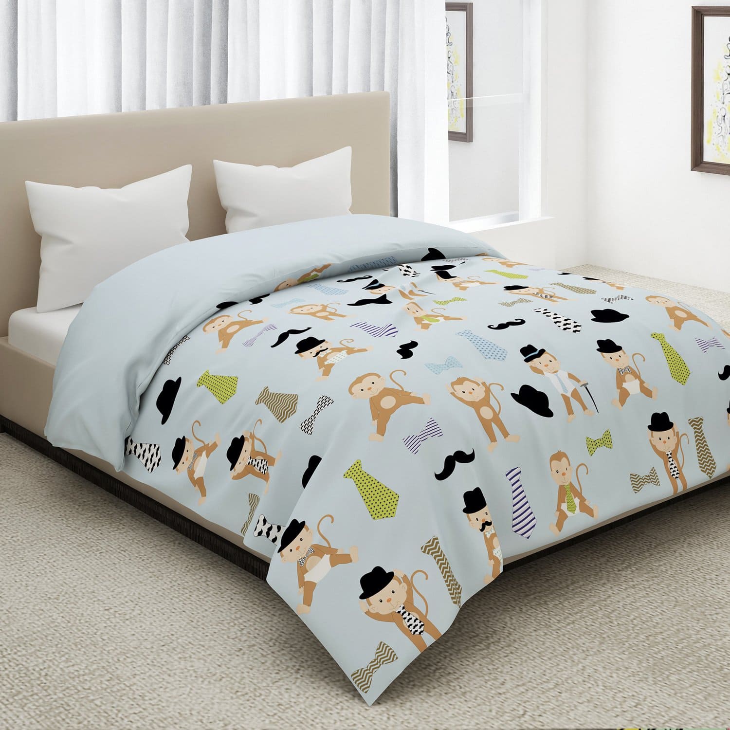 Monkey Cartoon Print Quilt