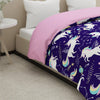 Unicorn Dark Blue Print Quilt