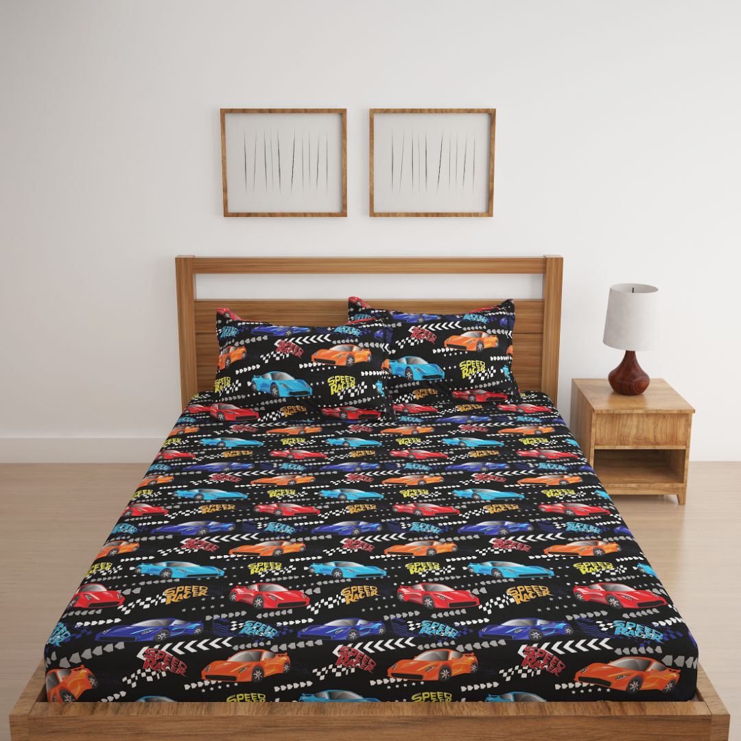 Formula One Racing Cars Print Bed Sheet