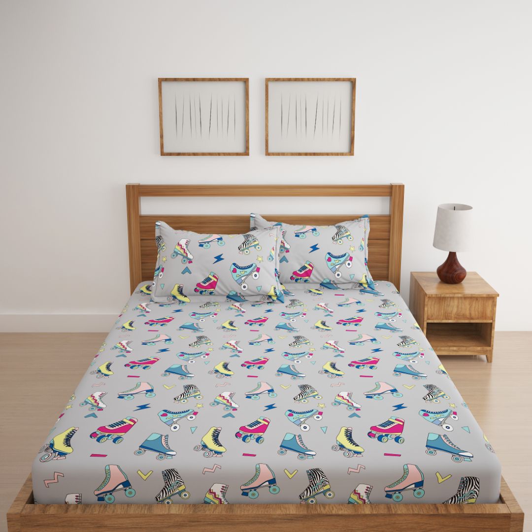 Skates Print Bed Sheet