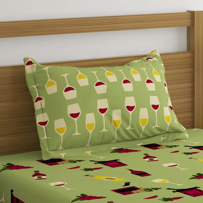 Wine Print Bed Sheet