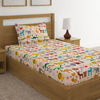 Cartoon Animals Print Bed Sheet