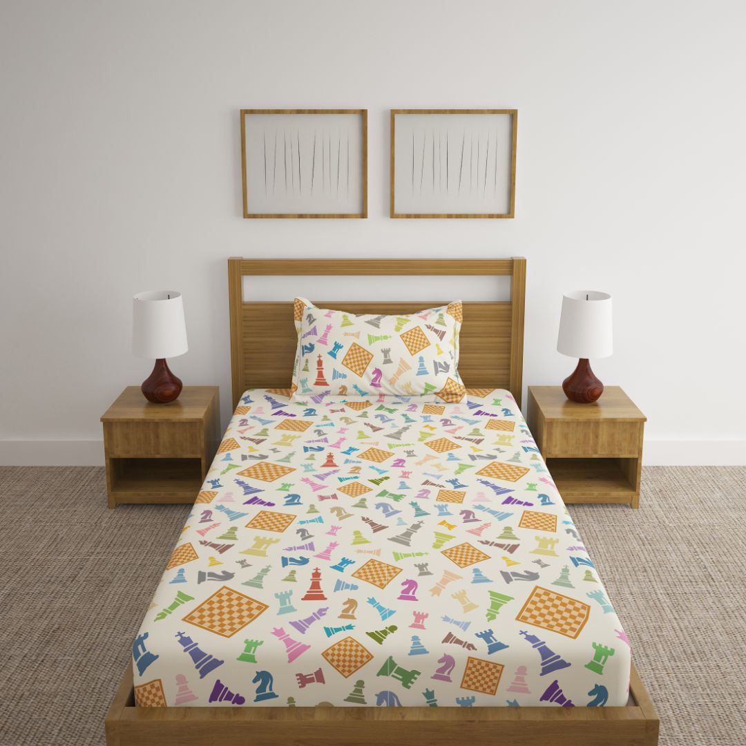 Chess Print Bed Sheet