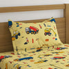 Construction Vehicles Print Bed Sheet