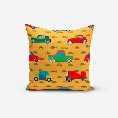 Cars Orange Print Cushion Cover