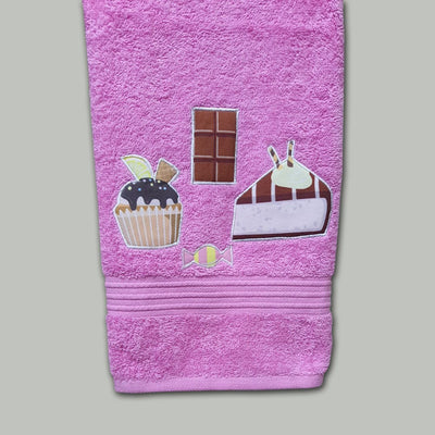 Cup Cake Embroidered Personalized Towel