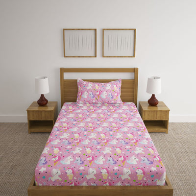 Cute Unicorn Print Bed Sheet