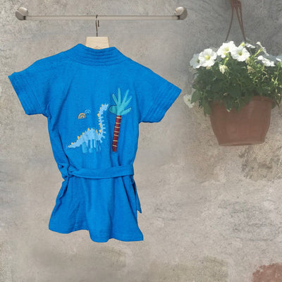 Kids Embroidered Bathrobes Dinosaur