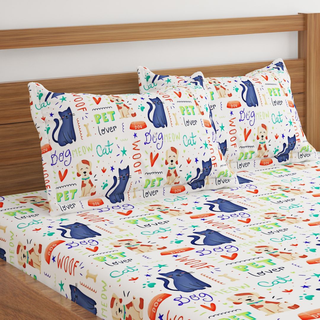 Pets Print Bed Sheet