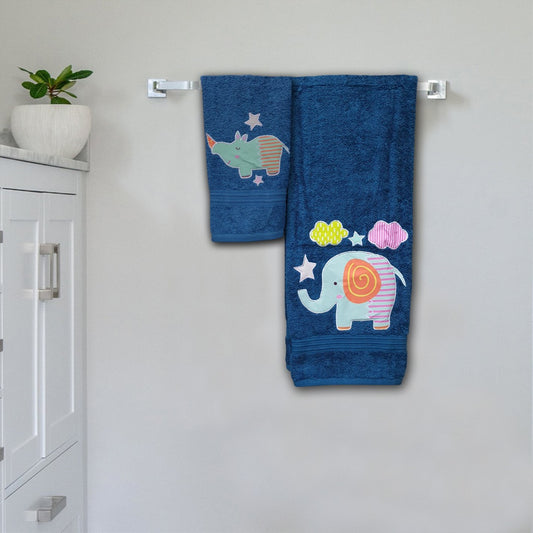 Elephant-Rhinoceros Embroidered Personalized Towel