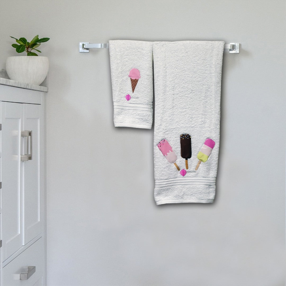 Ice cream Embroidered Personalized Towel