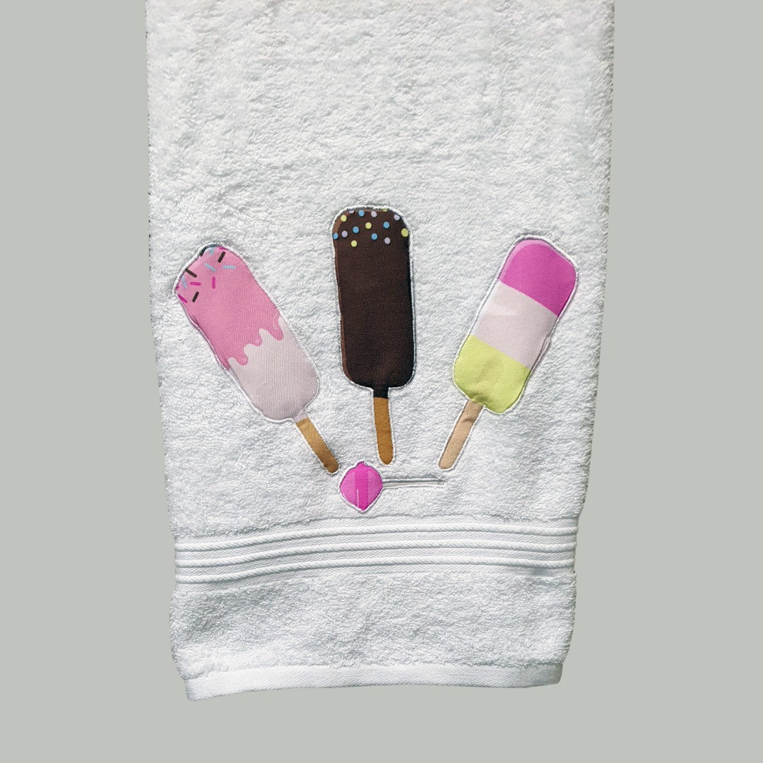 Ice cream Embroidered Personalized Towel