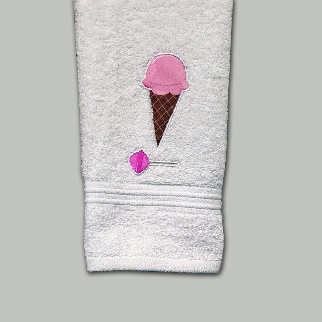 Ice cream Embroidered Personalized Towel