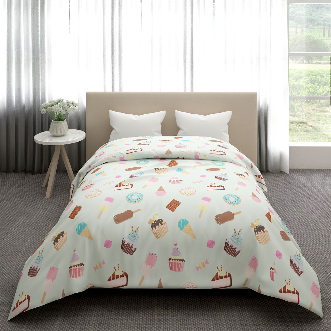 Icecream Light Green Print Quilt