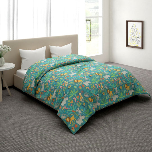 Jungle Dark Green Print Quilt