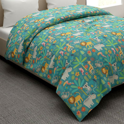 Jungle Dark Green Print Quilt