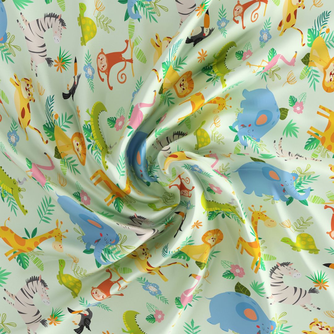 Jungle Light Green Print Bed Sheet