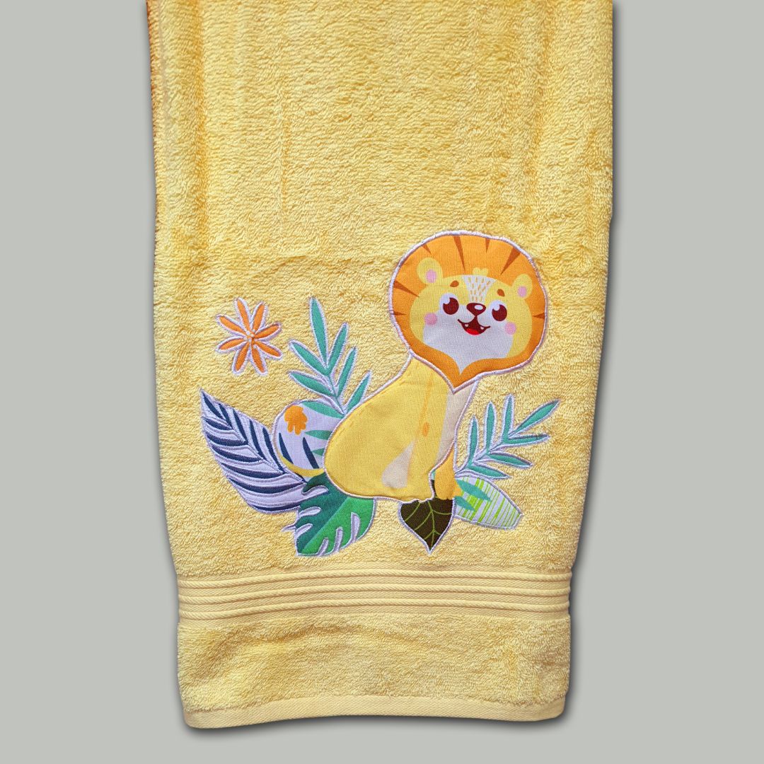 Lion Embroidered Personalized Towel