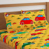 Cars Orange Print Bed Sheet