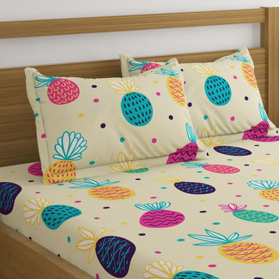 Pineapple Print Bed Sheet