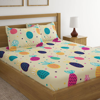 Pineapple Print Bed Sheet