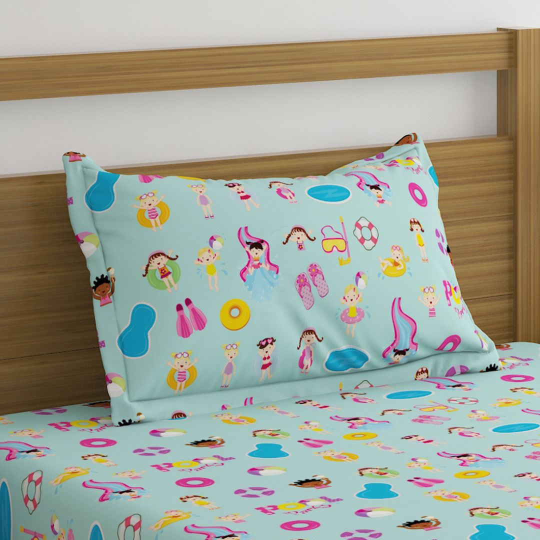 Pool Party Print Bed Sheet