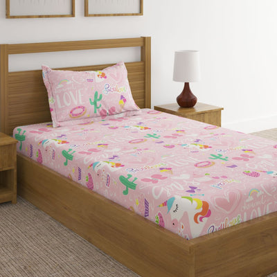 Pretty Baby Girls Unicorn Print Bed Sheet