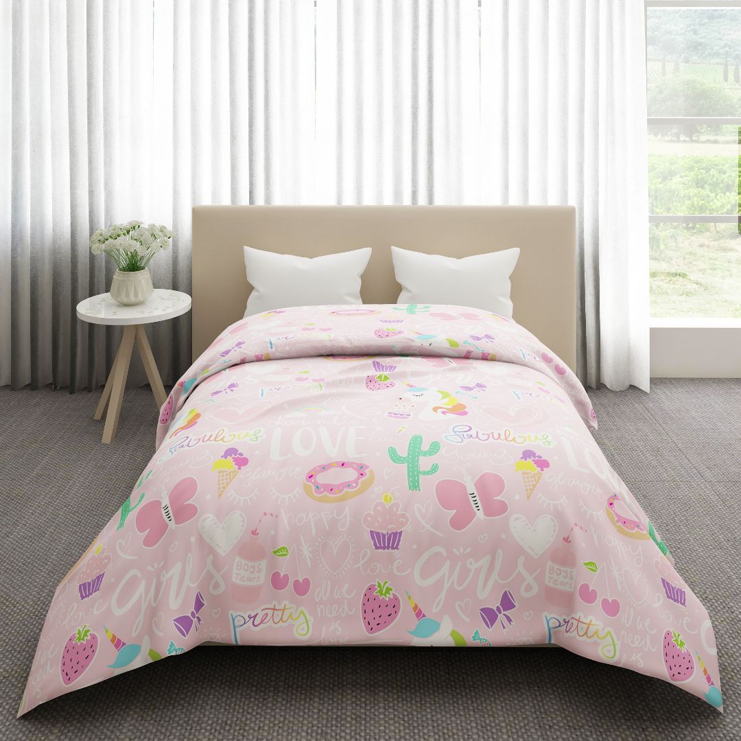 Unicorn Pretty Girl Print Quilt