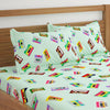 Cassette Green Print Bed Sheet