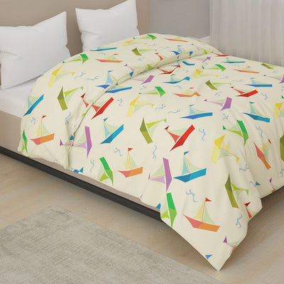 Colorful Paper Boats Print Quilt