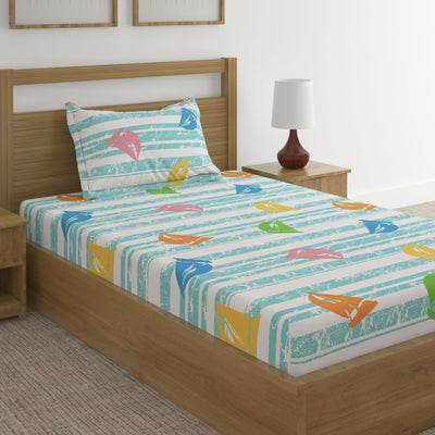 Colorful Sails Print Bed Sheet