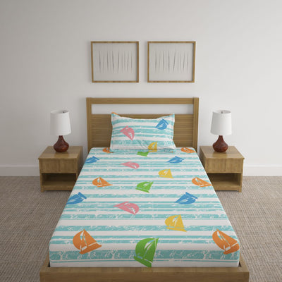 Colorful Sails Print Bed Sheet