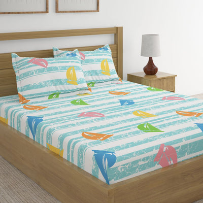 Colorful Sails Print Bed Sheet