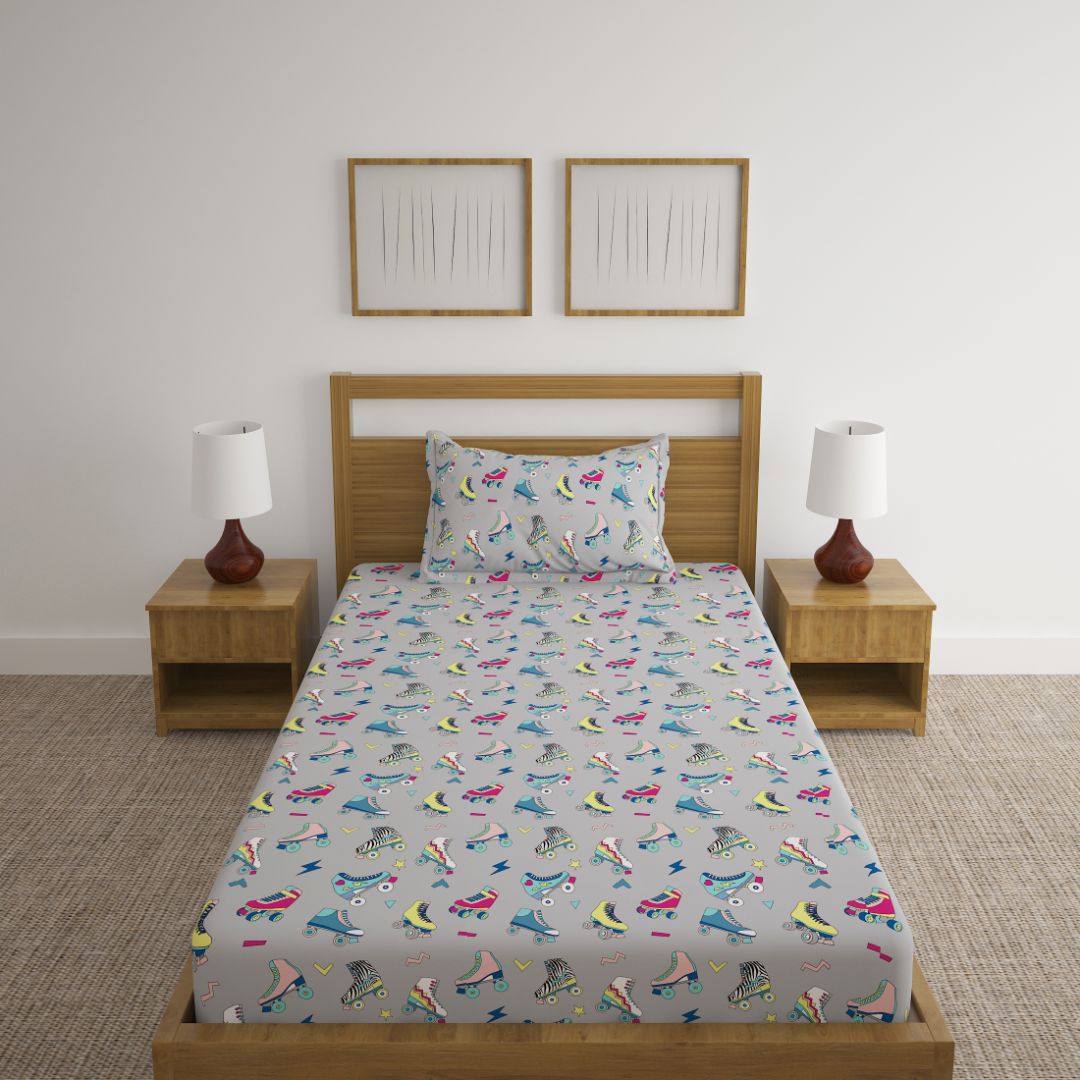 Skates Print Bed Sheet