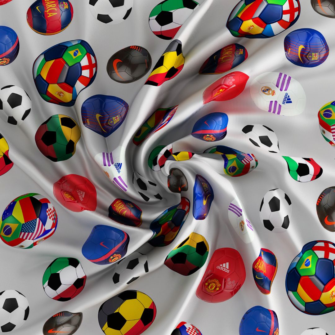 Soccer Balls Print Bed Sheet