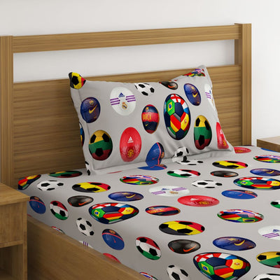 Soccer Balls Print Bed Sheet