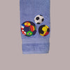 Soccer Blue Embroidered Personalized Towel