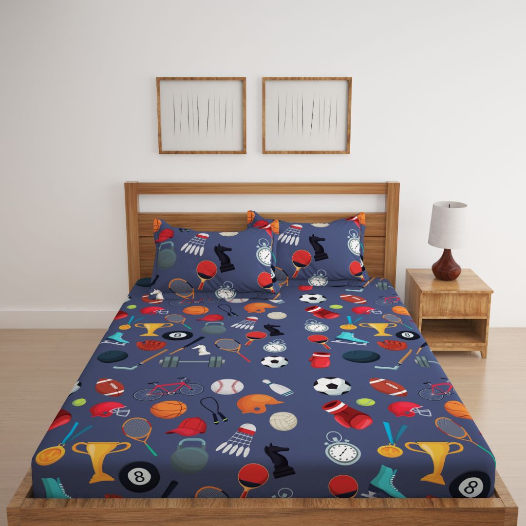 All Sports Print Bed Sheet