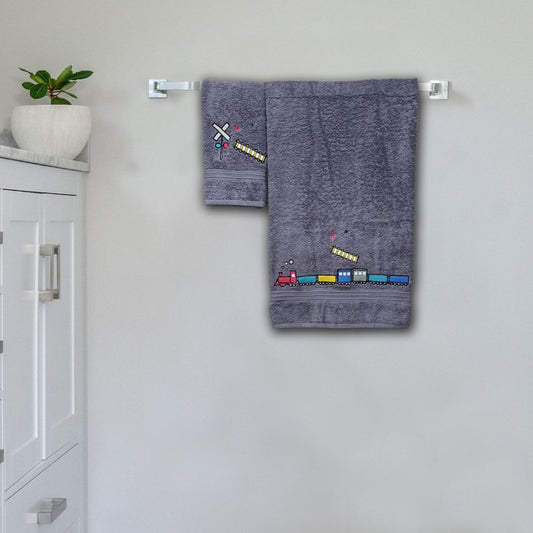 Train Embroidered Personalized Towel