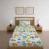 Vehicles Blue Print Bed Sheet