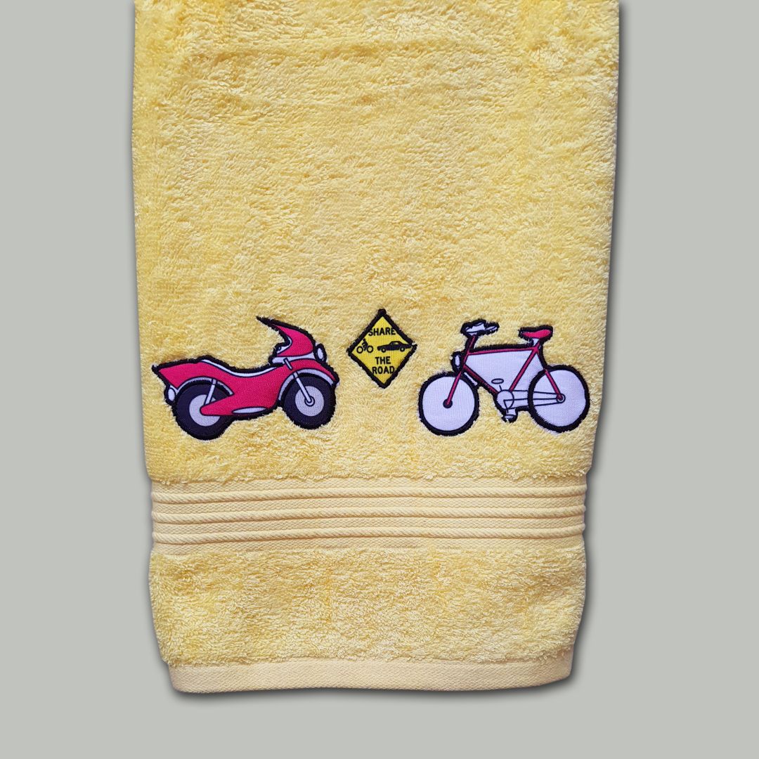 Bicycle Bike Embroidered Personalized Towel